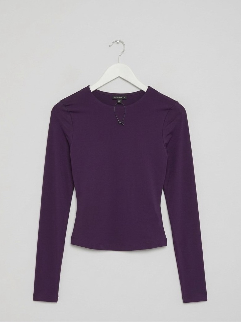 Dynamite Smooth Crewneck Long Sleeve Fitted Top Plum Purple XXS NWOT